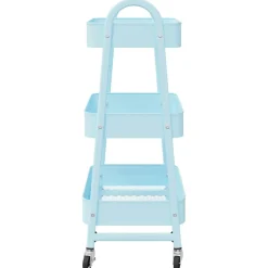 vidaXL Opbergtrolley 3-laags 42x41,5x77 cm staal blauw