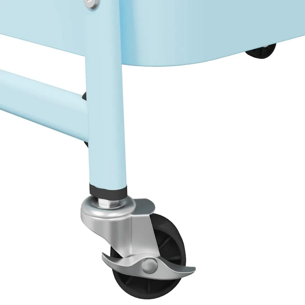 vidaXL Opbergtrolley 3-laags 42x41,5x77 cm staal blauw