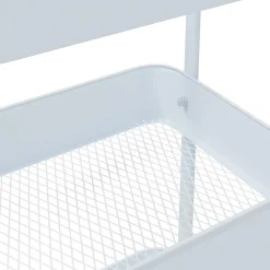 vidaXL Opbergtrolley 3-laags 42x41,5x77 cm staal wit