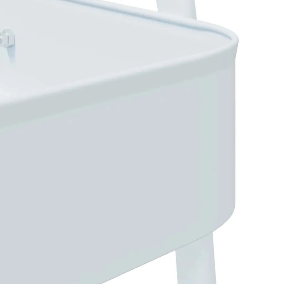 vidaXL Opbergtrolley 3-laags 42x41,5x77 cm staal wit