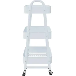 vidaXL Opbergtrolley 3-laags 42x41,5x77 cm staal wit