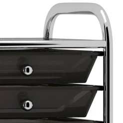 vidaXL Opbergtrolley met 10 lades mobiel kunststof zwart
