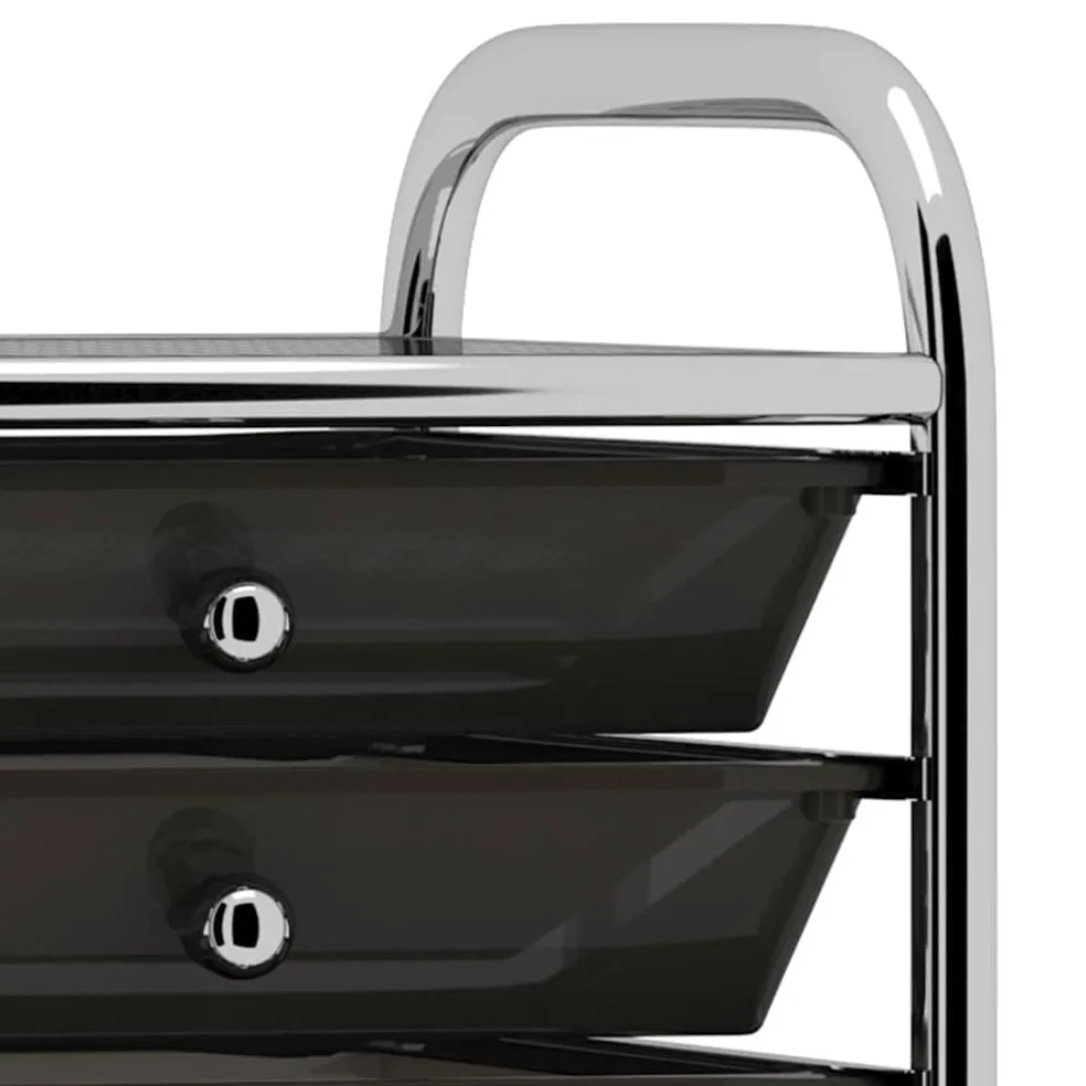vidaXL Opbergtrolley met 10 lades mobiel kunststof zwart