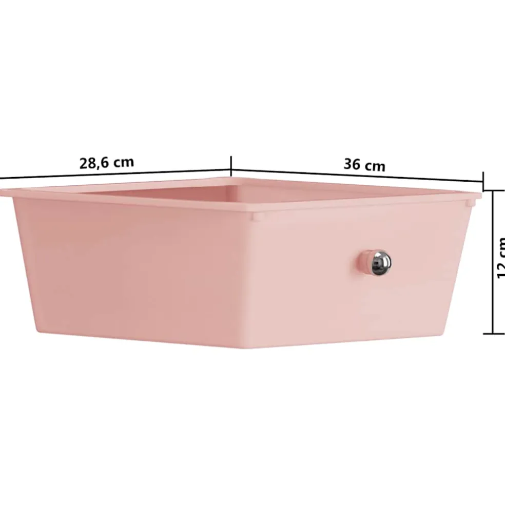 vidaXL Opbergtrolley met 4 lades mobiel kunststof roze