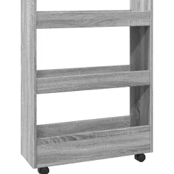 vidaXL Opbergtrolley smal 3-laags bewerkt hout grijs sonoma eiken