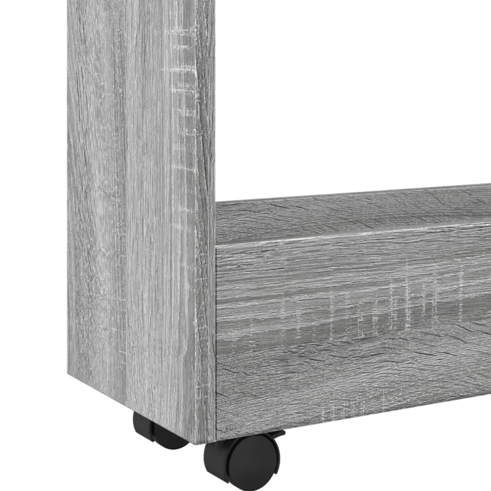 vidaXL Opbergtrolley smal 3-laags bewerkt hout grijs sonoma eiken
