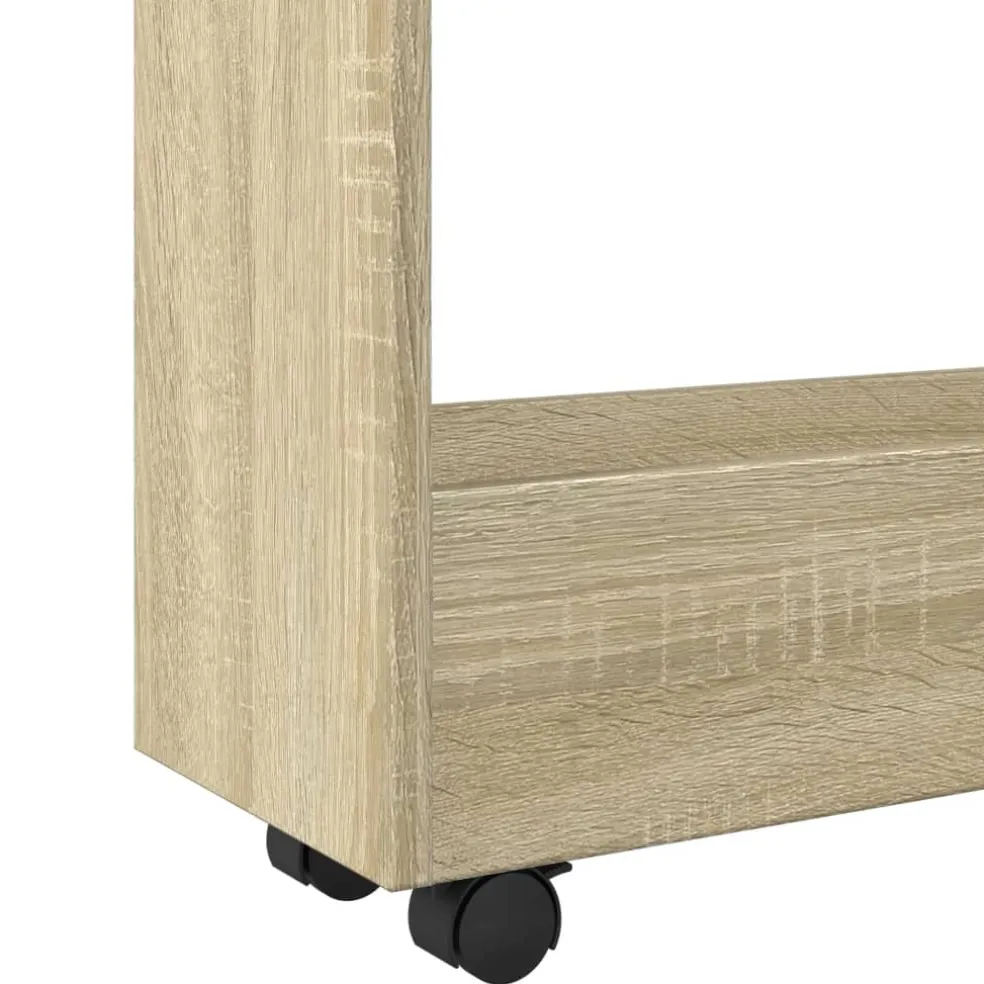vidaXL Opbergtrolley smal 3-laags bewerkt hout sonoma eikenkleurig