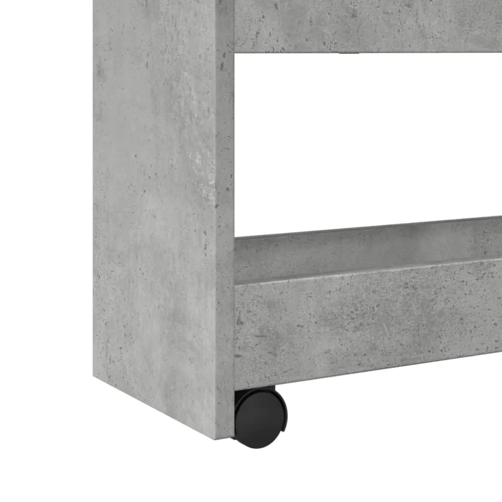 vidaXL Opbergtrolley smal 4-laags bewerkt hout betongrijs