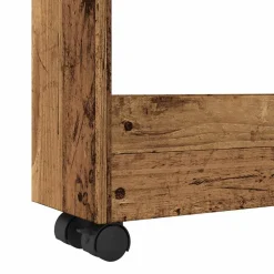 vidaXL Opbergtrolley smal 3-laags bewerkt hout oud houtkleurig