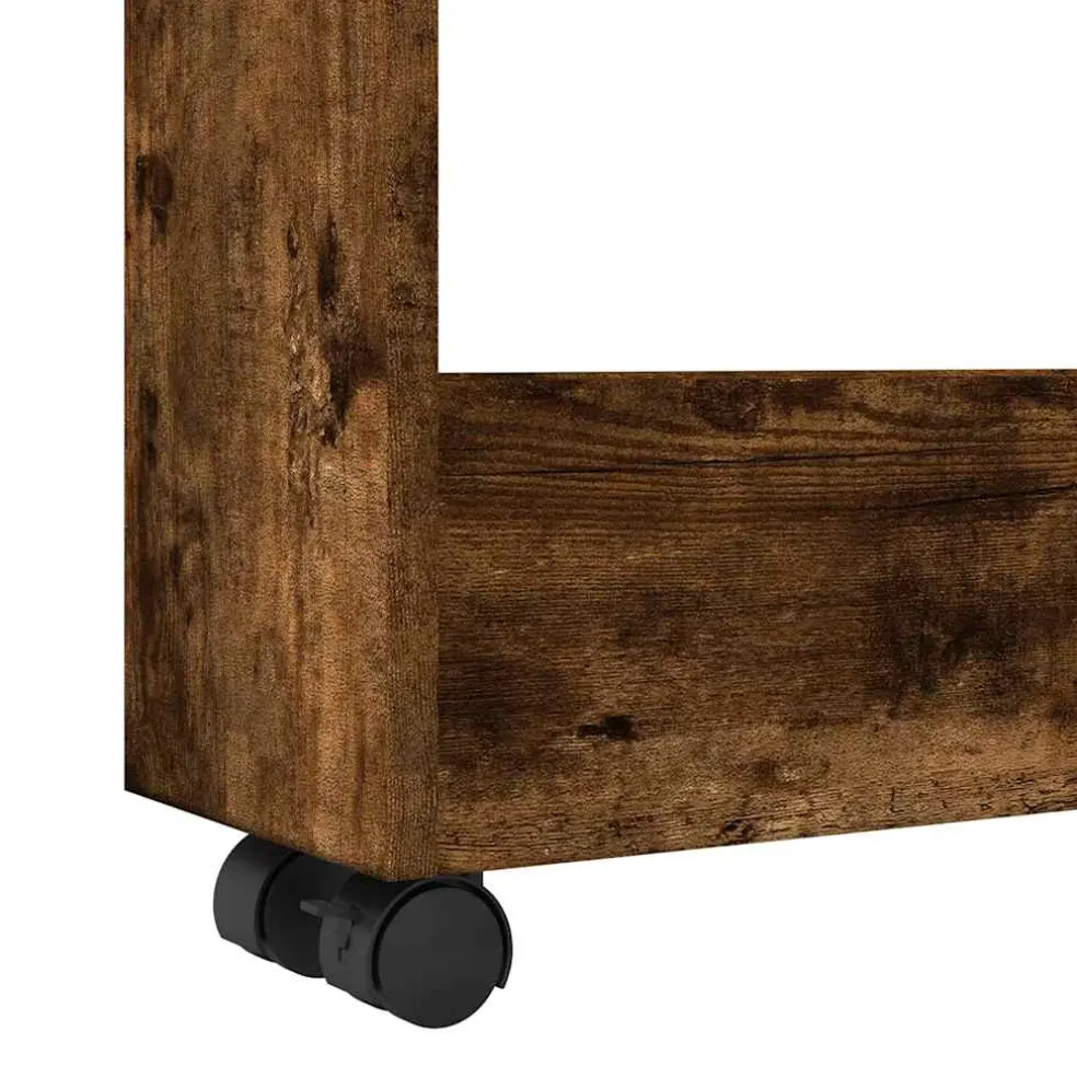 vidaXL Opbergtrolley smal 3-laags bewerkt hout gerookt eikenkleurig