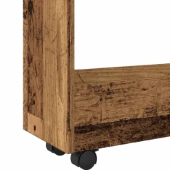 vidaXL Opbergtrolley smal 3-laags bewerkt hout oud houtkleurig