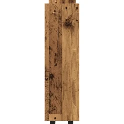 vidaXL Opbergtrolley smal 3-laags bewerkt hout oud houtkleurig