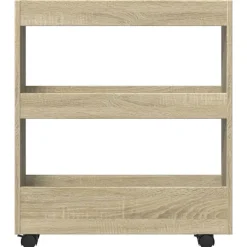 vidaXL Opbergtrolley smal 3-laags bewerkt hout sonoma eikenkleurig