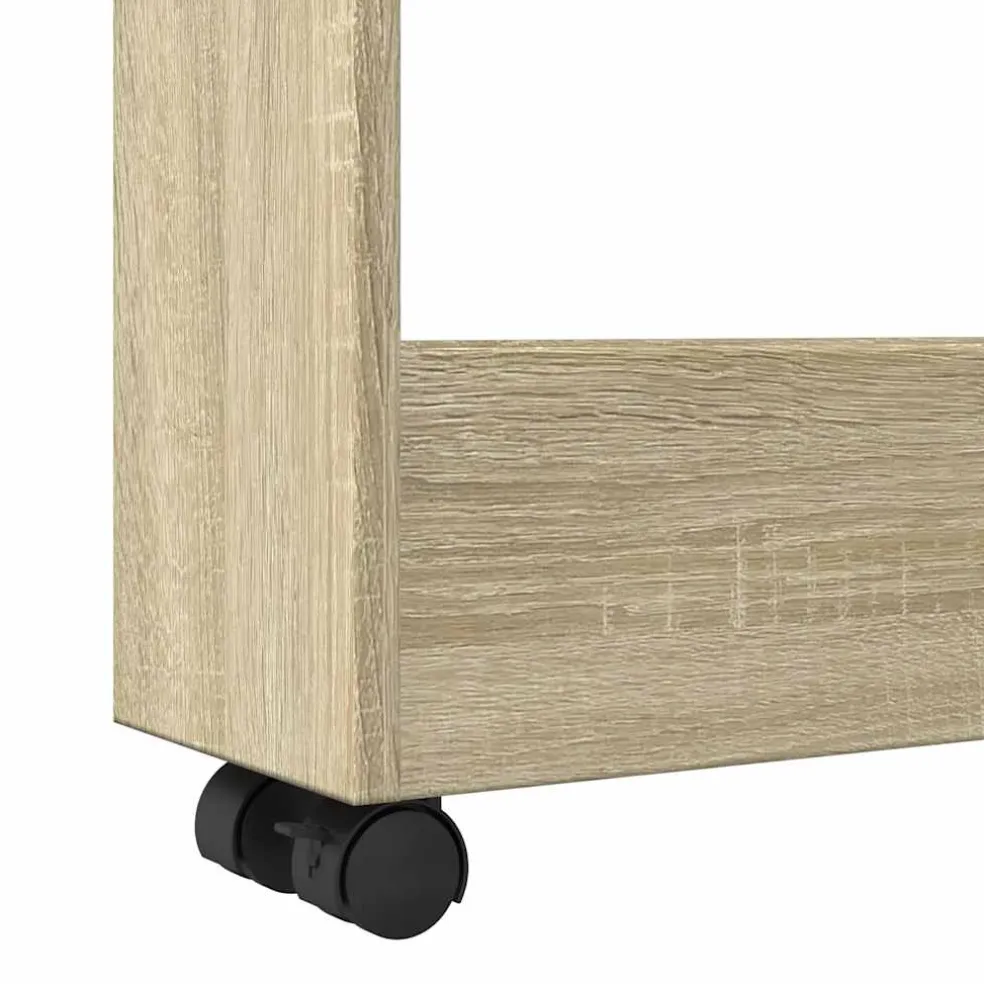 vidaXL Opbergtrolley smal 3-laags bewerkt hout sonoma eikenkleurig
