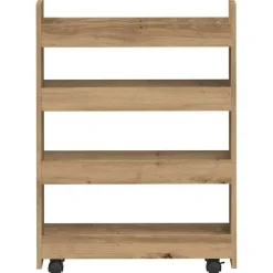 vidaXL Opbergtrolley smal 4-laags bewerkt hout artisanaal eikenkleurig