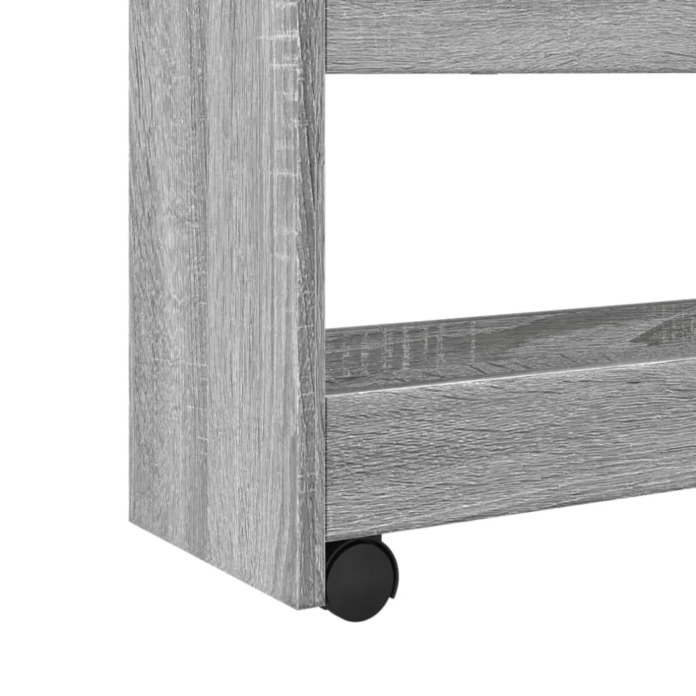 vidaXL Opbergtrolley smal 4-laags bewerkt hout grijs sonoma eiken