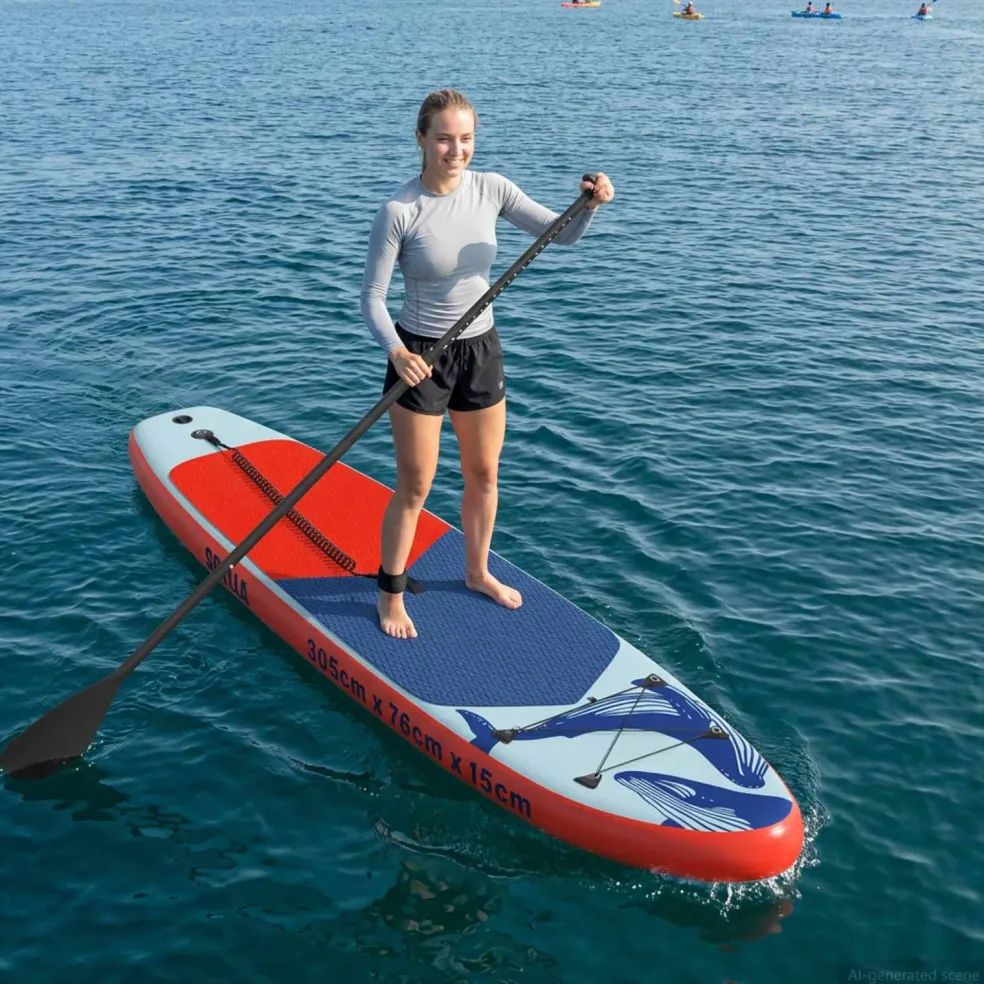 vidaXL Opblaasbaar Stand Up Paddle Board SCYLLA 305 x 76 x 15 cm Blauw