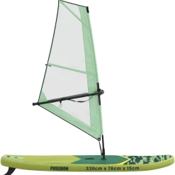 vidaXL Opblaasbaar SUP Board met Zeil POSEIDON 330 x 76 x 15 cm Groen