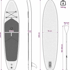 vidaXL Opblaasbaar SUP Board met Zeil POSEIDON 330 x 76 x 15 cm Groen