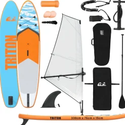 vidaXL Opblaasbaar SUP Board met Zeil TRITON 330 x 76 x 15 cm Blauw
