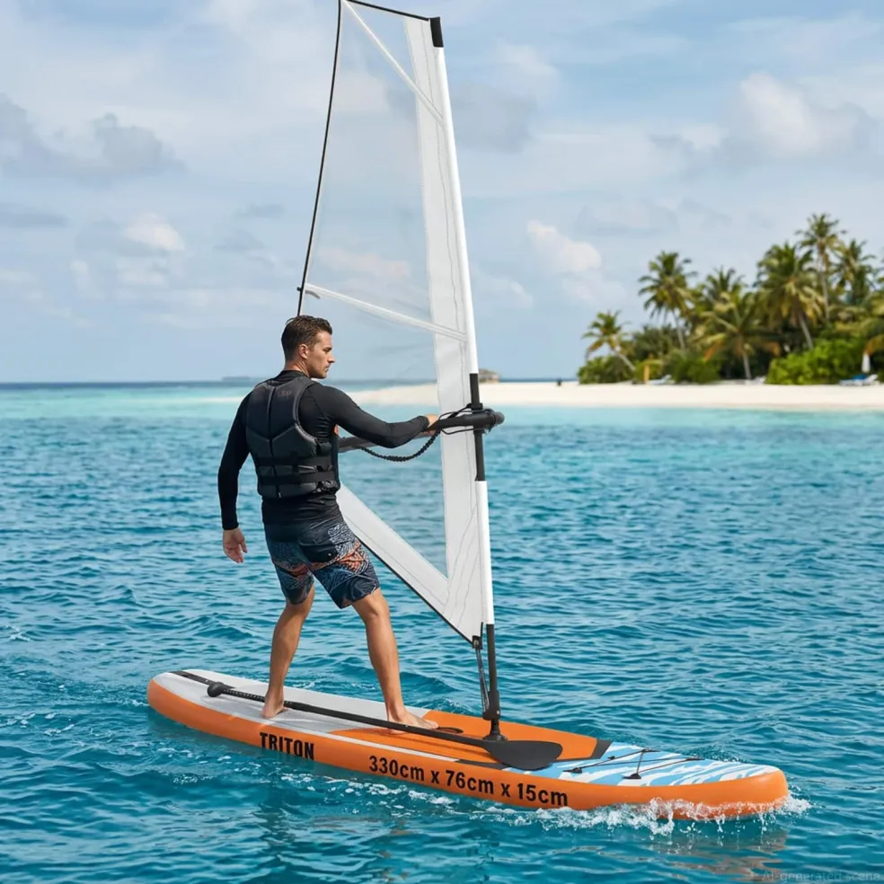 vidaXL Opblaasbaar SUP Board met Zeil TRITON 330 x 76 x 15 cm Blauw