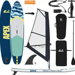 vidaXL Opblaasbaar SUP Board met Zeil APEX 330 x 76 x 15 cm Blauw