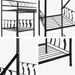 vidaXL Open Kledingkast Zwart 101 x 43 x 188 cm Staal