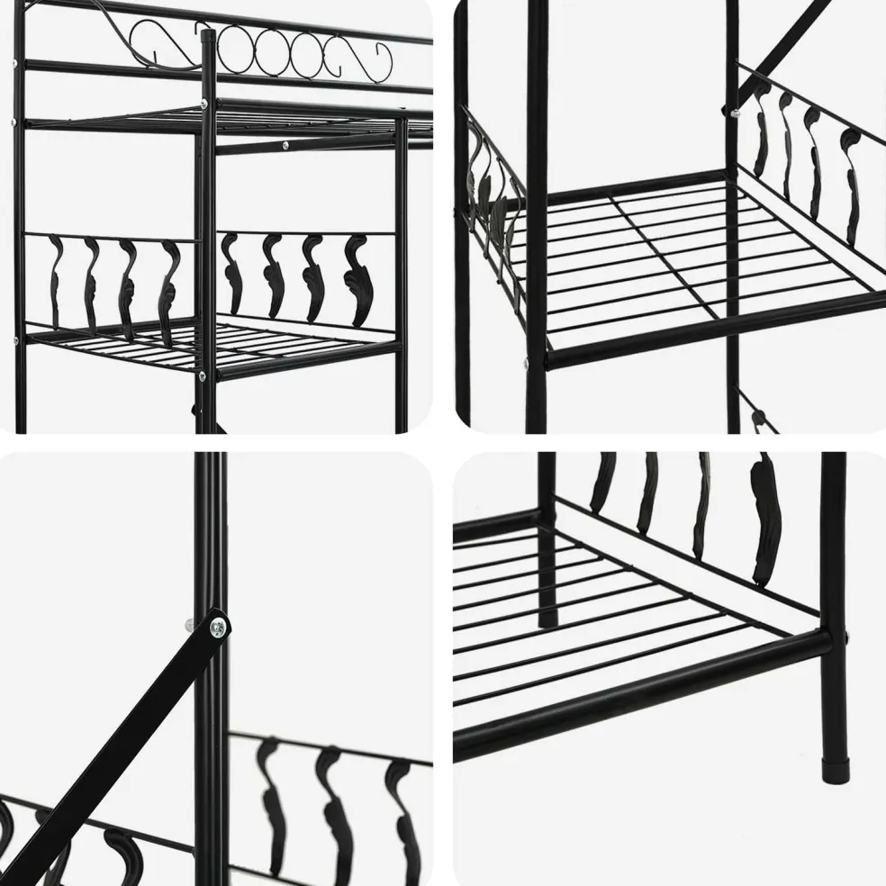 vidaXL Open Kledingkast Zwart 101 x 43 x 188 cm Staal