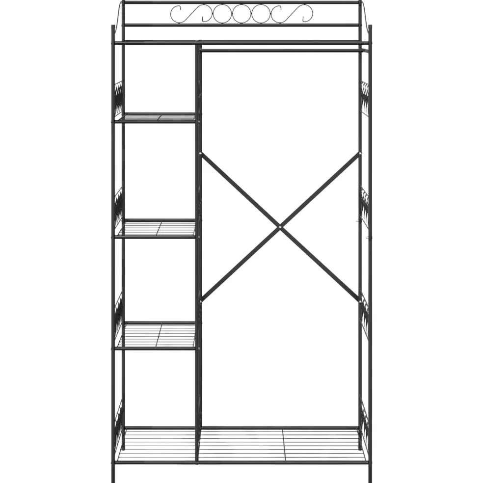 vidaXL Open Kledingkast Zwart 101 x 43 x 188 cm Staal