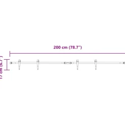 vidaXL Ophangset voor schuifdeur 200 cm koolstofstaal