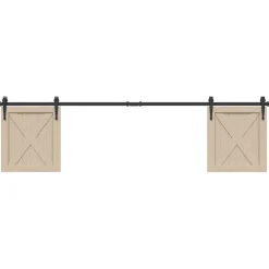 vidaXL Ophangset voor schuifdeur 200 cm koolstofstaal