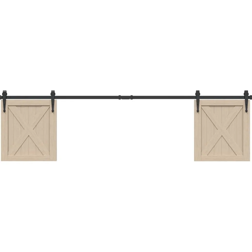 vidaXL Ophangset voor schuifdeur 200 cm koolstofstaal