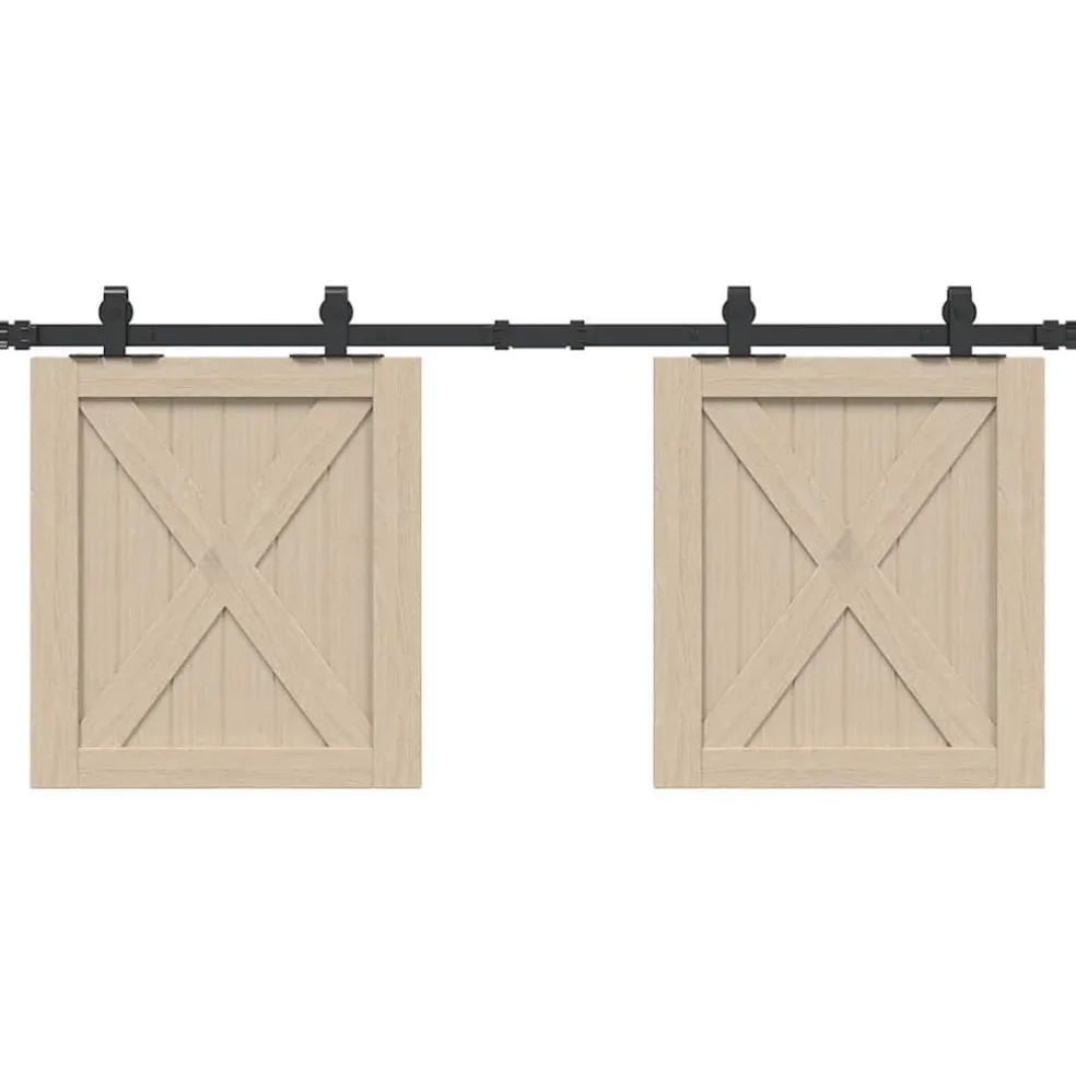 vidaXL Ophangset voor schuifdeur 122 cm koolstofstaal