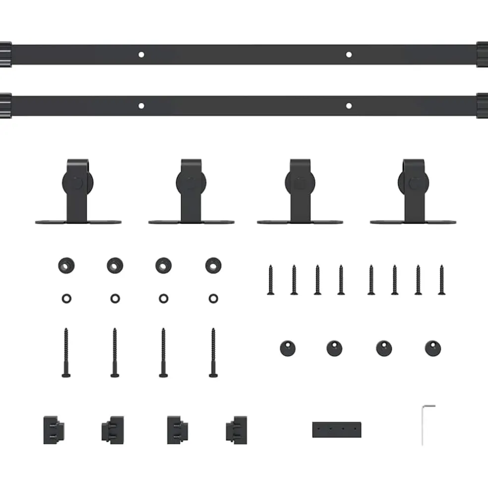 vidaXL Ophangset voor schuifdeur 122 cm koolstofstaal