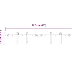 vidaXL Ophangset voor schuifdeur 122 cm koolstofstaal