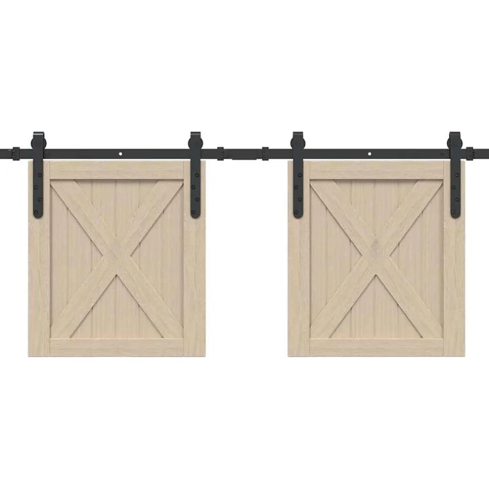 vidaXL Ophangset voor schuifdeur 122 cm koolstofstaal