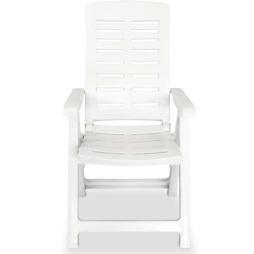 vidaXL Opklapbare ligstoelen, 2 stuks, wit plastic.