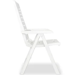 vidaXL Opklapbare ligstoelen, 2 stuks, wit plastic.