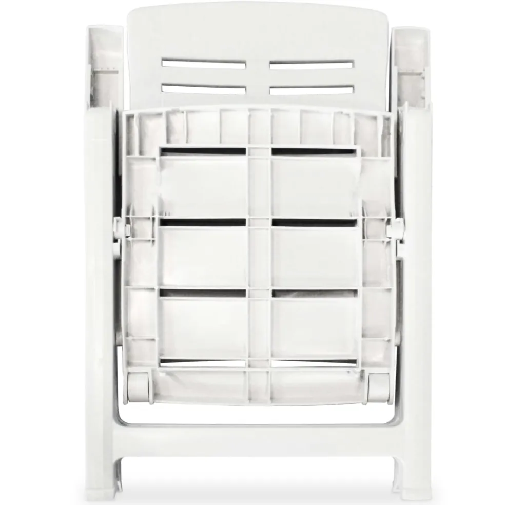 vidaXL Opklapbare ligstoelen, 2 stuks, wit plastic.