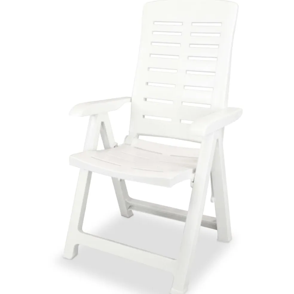 vidaXL Opklapbare ligstoelen, 2 stuks, wit plastic.