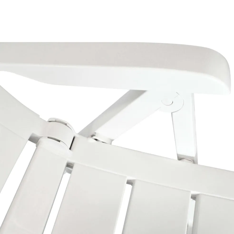 vidaXL Opklapbare ligstoelen, 2 stuks, wit plastic.