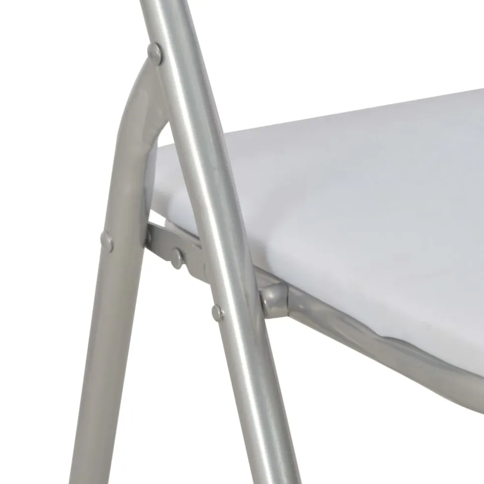 vidaXL Opklapbare stoelen, 4 stuks, wit kunstleer