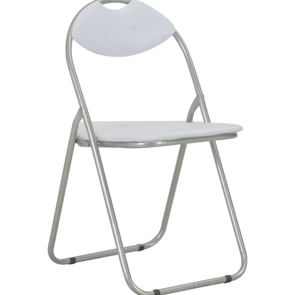 vidaXL Opklapbare stoelen, 4 stuks, wit kunstleer