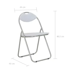 vidaXL Opklapbare stoelen, 4 stuks, wit kunstleer
