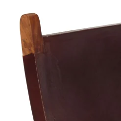 vidaXL Opklapbare stoel van donkerbruin echt leer