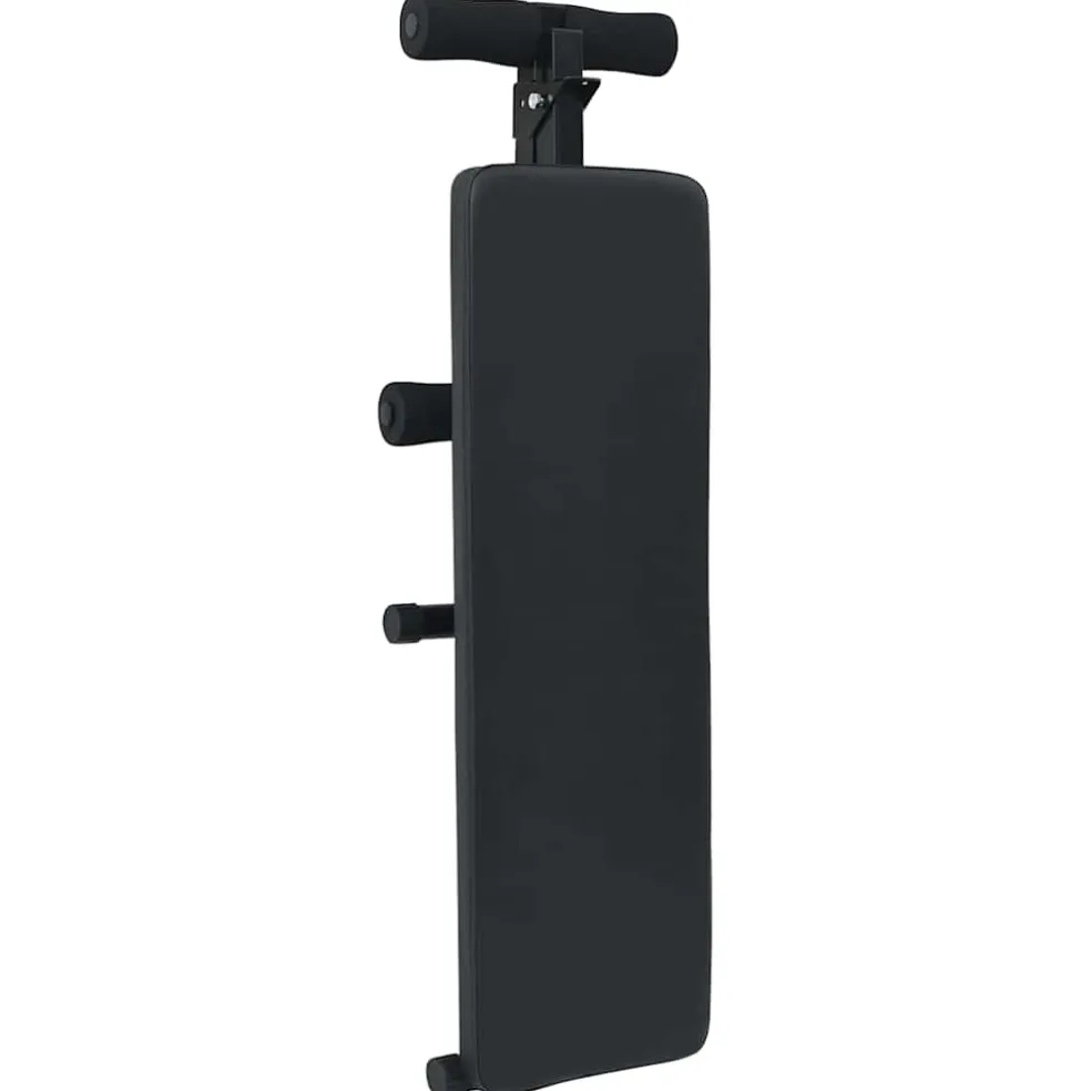 vidaXL Opkrolbank Zwart 124 x 33,5 x 55 cm Gepoedercoat staal