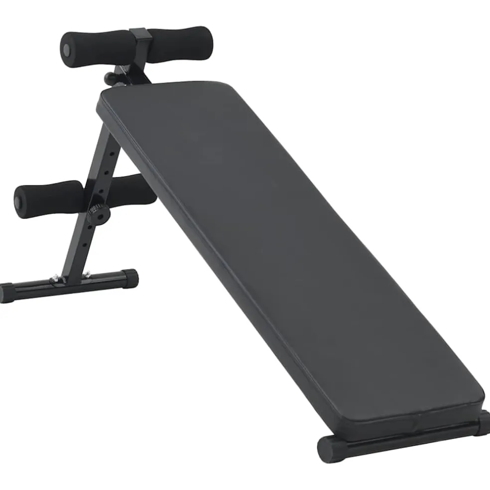 vidaXL Opkrolbank Zwart 124 x 33,5 x 55 cm Gepoedercoat staal