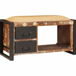vidaXL Opslagbank Multikleur 80 x 35 x 40 cm Massief gerecycled hout