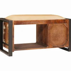 vidaXL Opslagbank Multikleur 80 x 35 x 40 cm Massief gerecycled hout