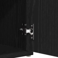 vidaXL Opslagbank Zwart Eiken 102 x 32 x 50 cm Bewerkt hout